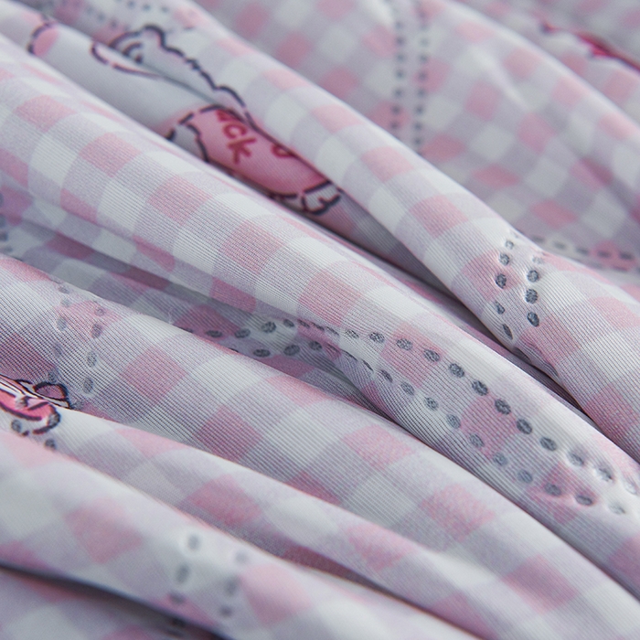 91家纺网 家纺一手货源 找家纺 被多多被业 2025新款凉感丝印花夏被夏凉被空调被 粉格熊