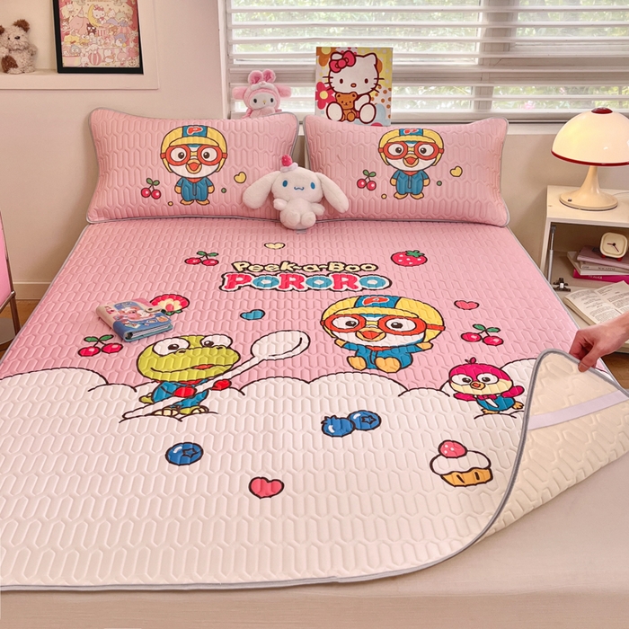 91家纺网 家纺一手货源 找家纺 金爱家2025新款啵乐乐乳胶凉席 凉席-水果派对