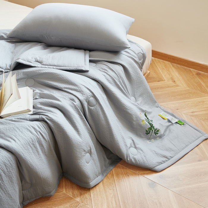 91家纺网 家纺一手货源 找家纺 （总）欧雅搁2025纯色艾草驱蚊夏凉被