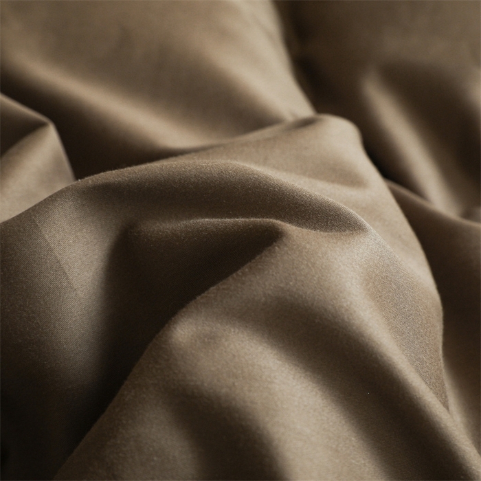 91家纺网 家纺一手货源 找家纺 启程2025新款全棉纯色双拼无印风四件套 岩石灰+杏仁