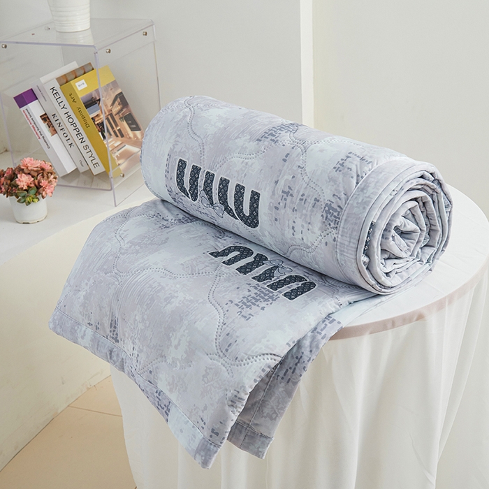 91家纺网 家纺一手货源 找家纺 被多多被业 2025新款凉感丝印花夏被夏凉被空调被 灰迷你