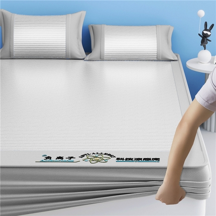 91家纺网 家纺一手货源 找家纺 （总）悠米悠家 2025新款负离子+抗菌系列凉席床笠三件套