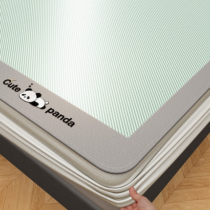 宜派家纺 2025新款轻柔丝凉席冰丝席-嘟嘟熊 极光青-床笠