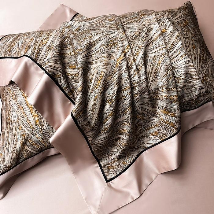 91家纺网 家纺一手货源 找家纺 2025夏季新品A类100支天丝棉夹棉床盖床笠四件套全棉纯棉床单加厚高端重工刺绣长绒棉床上用品    曼莎