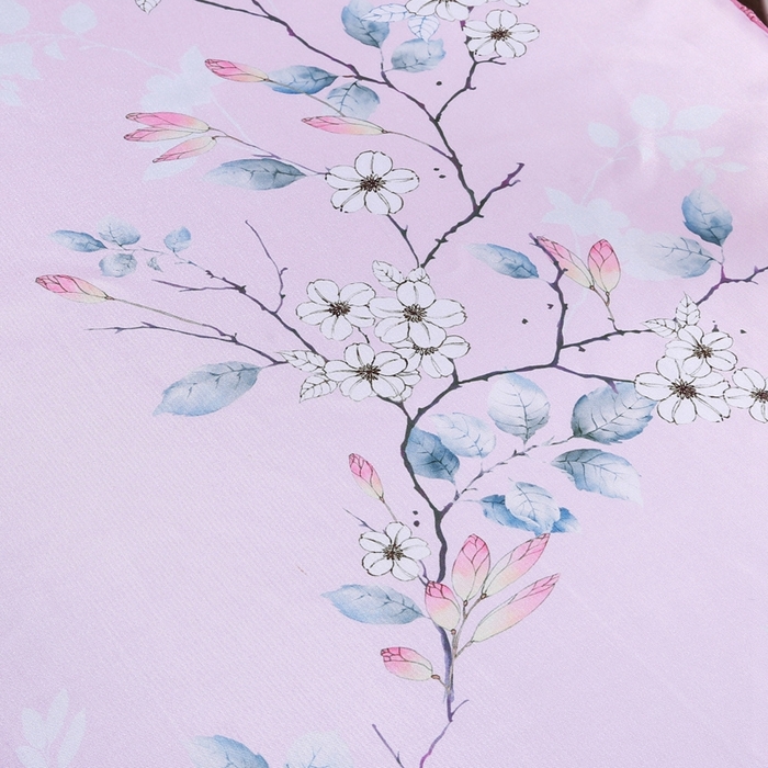 91家纺网 家纺一手货源 找家纺 情恒家纺2025新款床裙款冰丝布艺软凉席三件套 春暖花开-粉