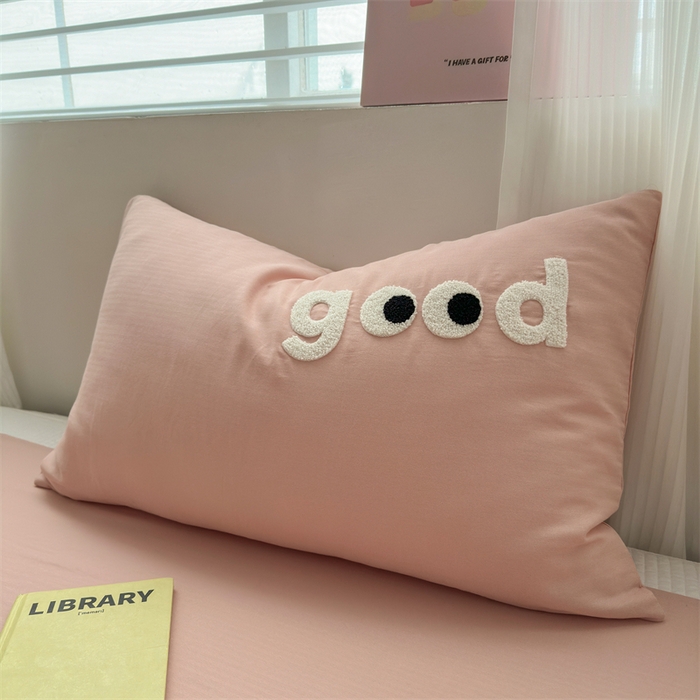 91家纺网 家纺一手货源 找家纺 丽涵 2025新款全棉纯棉大雁纹绣花单品枕套 good豆沙粉