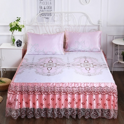 91家纺网 家纺一手货源 找家纺 （总）情恒家纺2025新款床裙款冰丝布艺软凉席三件套