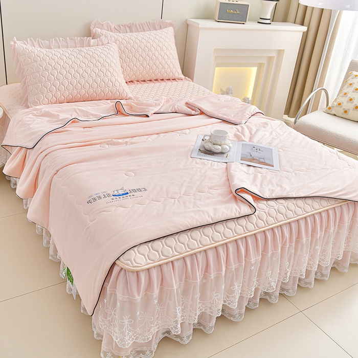 91家纺网 家纺一手货源 找家纺 （总）民新家纺 2025新款凉感丝床裙乳胶凉席系列