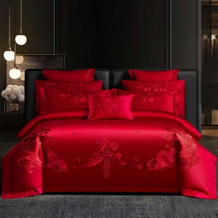 91家纺网 家纺一手货源 找家纺 （总） 博之洋 2025新款全棉长绒棉婚庆刺绣四件套多件套系列