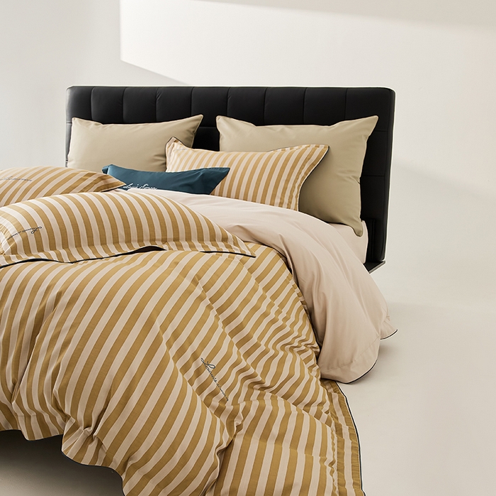 91家纺网 家纺一手货源 找家纺 涞澳家纺 2025新款全棉色织提花四件套 浅忆