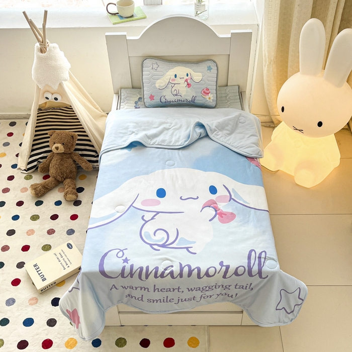 91家纺网 家纺一手货源 找家纺 花满路 2025新款儿童针织棉夏被 玉桂狗