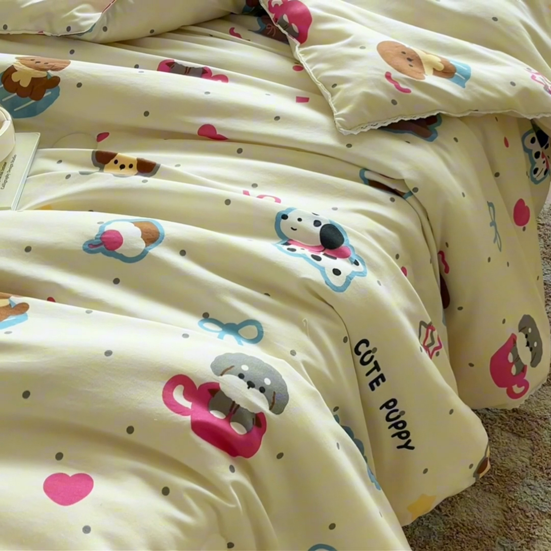 91家纺网 家纺一手货源 找家纺 2025新款双层皱皱纱水洗棉夏被夏凉被空调被可机洗空调被子被芯棉被 多彩小汪