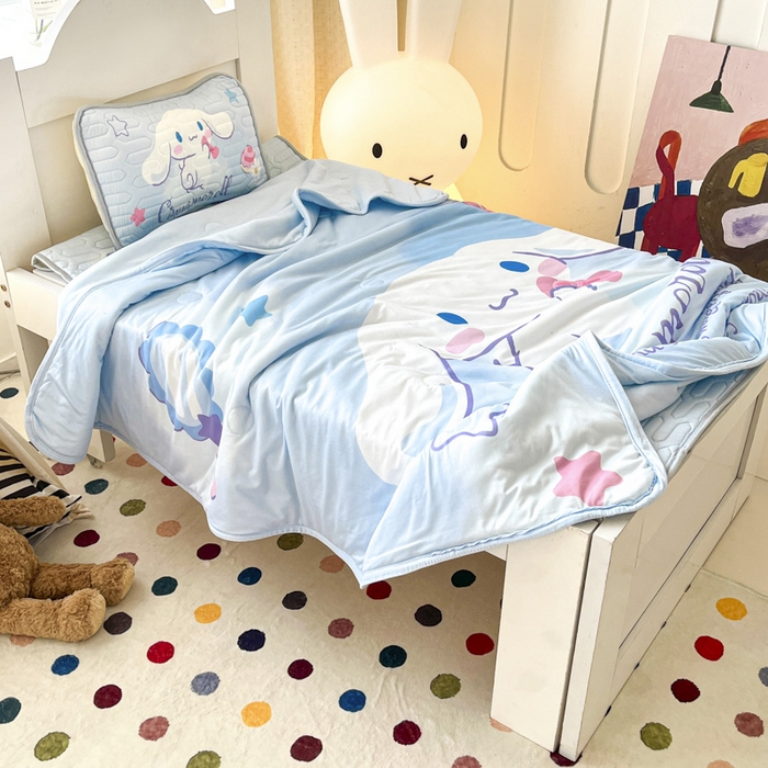 91家纺网 家纺一手货源 找家纺 花满路 2025新款儿童针织棉夏被 玉桂狗