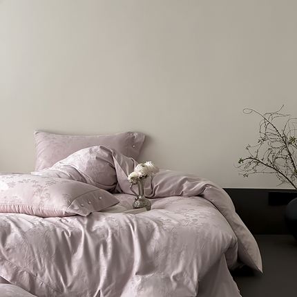 91家纺网 家纺一手货源 找家纺 （总）涞澳家纺 2025新款全棉水洗棉提花珍珠纽扣四件套