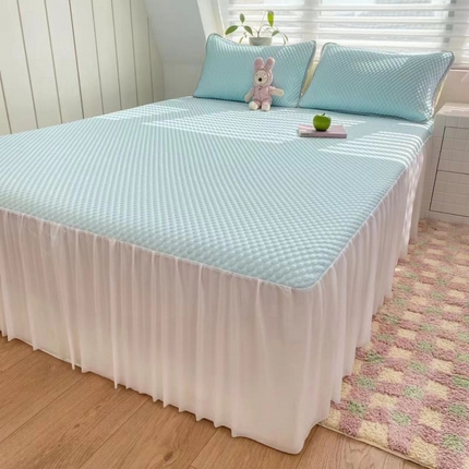 91家纺网 家纺一手货源 找家纺 （总） 鸿羽樱家纺2025新款床裙款冰豆豆凉席冰丝席按摩席夏季凉席电商直播热销款