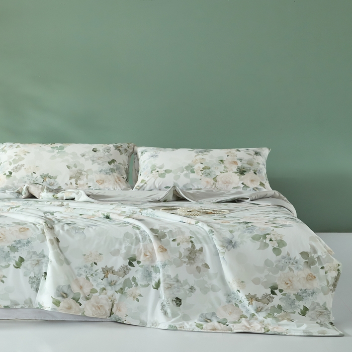 91家纺网 家纺一手货源 找家纺 2025春夏新款100%双面锦纶美式印花夏被凉感空调被 四季花城