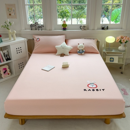 席世家 2025春夏新款全棉纯棉老粗布印花床笠凉席席子 宝贝兔