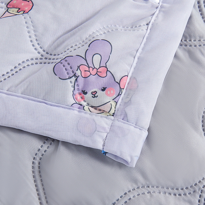 91家纺网 家纺一手货源 找家纺 被多多被业 2025新款凉感丝印花夏被夏凉被空调被 星黛兔-紫