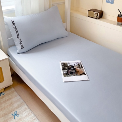 纽缦家纺 2025新款纯色提花学生冰丝床笠 星空灰