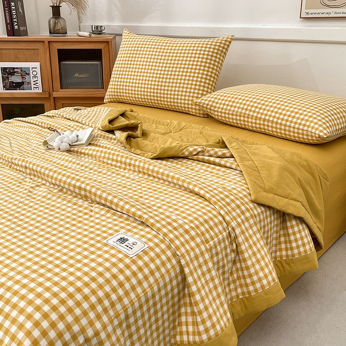 91家纺网 家纺一手货源 找家纺 （总）鸣升家纺 2025新款100%里外全棉棉花夏被无印风全棉色织水洗棉夏凉被空调被夏被春秋被单人可机洗