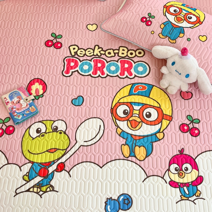 91家纺网 家纺一手货源 找家纺 金爱家2025新款啵乐乐乳胶凉席 凉席-水果派对