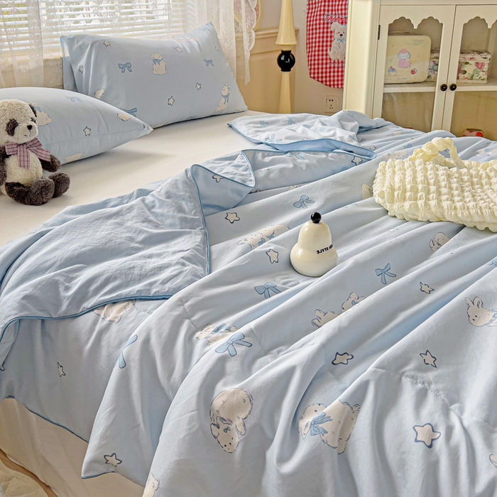 91家纺网 家纺一手货源 找家纺 （总）2025春夏新款嵌绳款云柔水洗棉单夏被夏凉被空调被