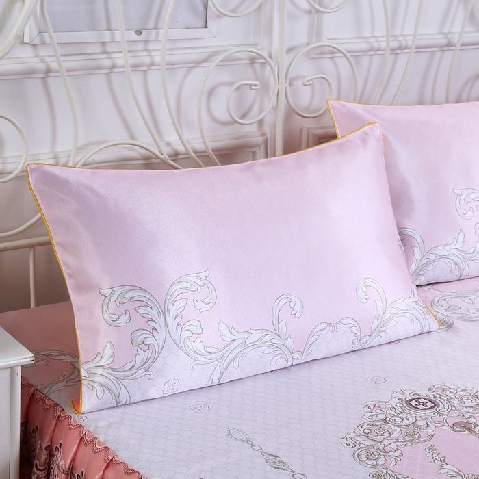 91家纺网 家纺一手货源 找家纺 情恒家纺2025新款床裙款冰丝布艺软凉席三件套 水颜墨香-玉