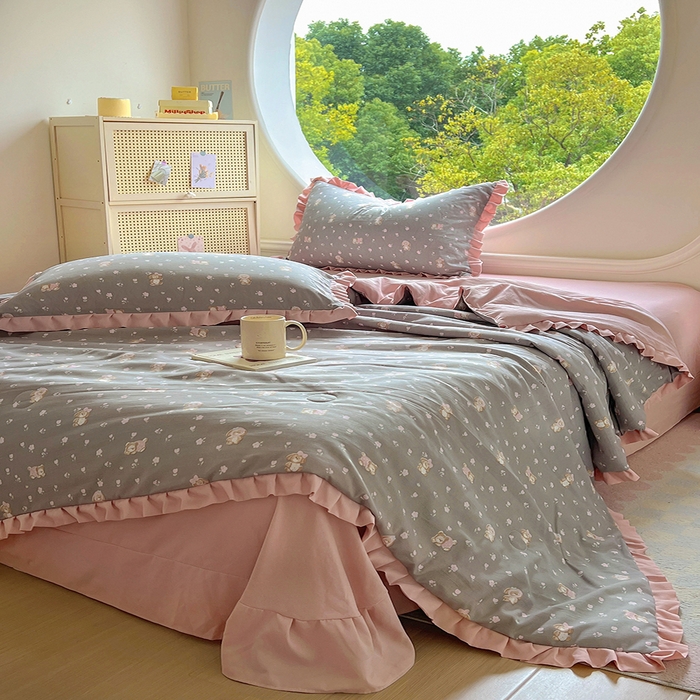 91家纺网 家纺一手货源 找家纺 欧尚 2025新款夏被四件套 萌趣仔仔