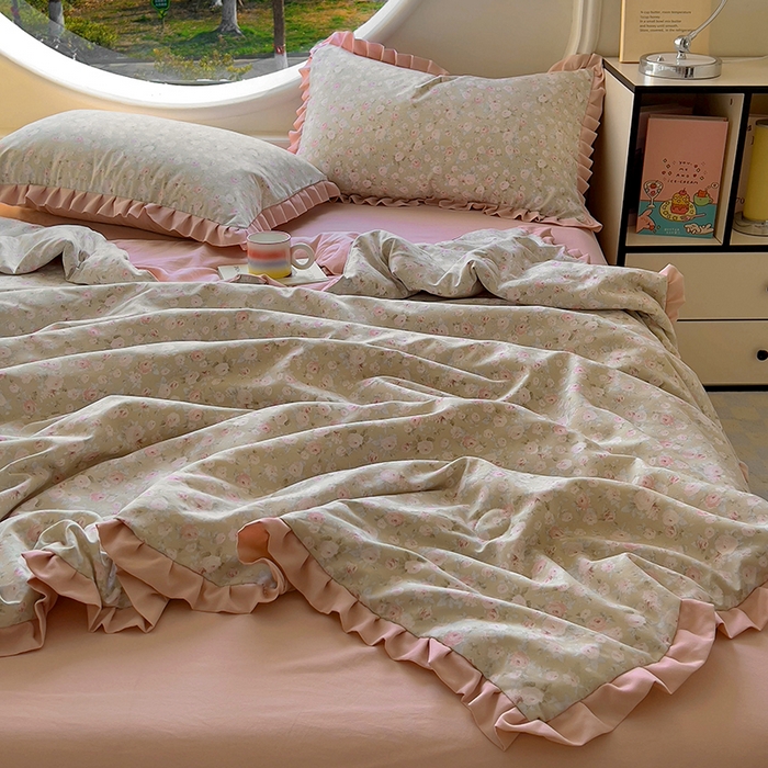 91家纺网 家纺一手货源 找家纺 欧尚 2025新款夏被四件套 花开结语