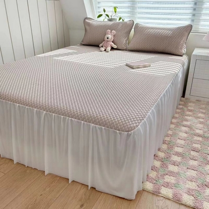 91家纺网 家纺一手货源 找家纺 （总） 鸿羽樱家纺2025新款床裙款冰豆豆凉席冰丝席按摩席夏季凉席电商直播热销款