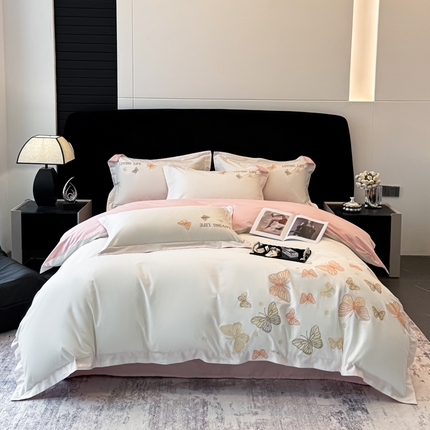 91家纺网 家纺一手货源 找家纺 （总）典曼家纺 2025新款 A类高精密40支13374喷气绣花四件套 【带礼盒】