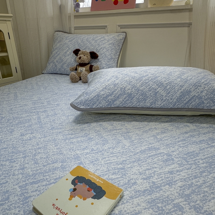 91家纺网 家纺一手货源 找家纺 金爱家 2025新款430克中分子豆豆席凉席席子 豆豆席-流金岁月蓝