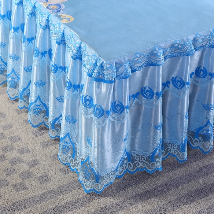 91家纺网 家纺一手货源 找家纺 （总）情恒家纺2025新款床裙款冰丝布艺软凉席三件套