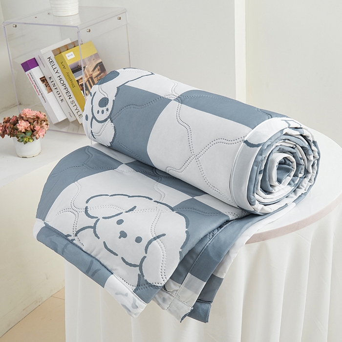 91家纺网 家纺一手货源 找家纺 被多多被业 2025新款凉感丝印花夏被夏凉被空调被 好运小狗