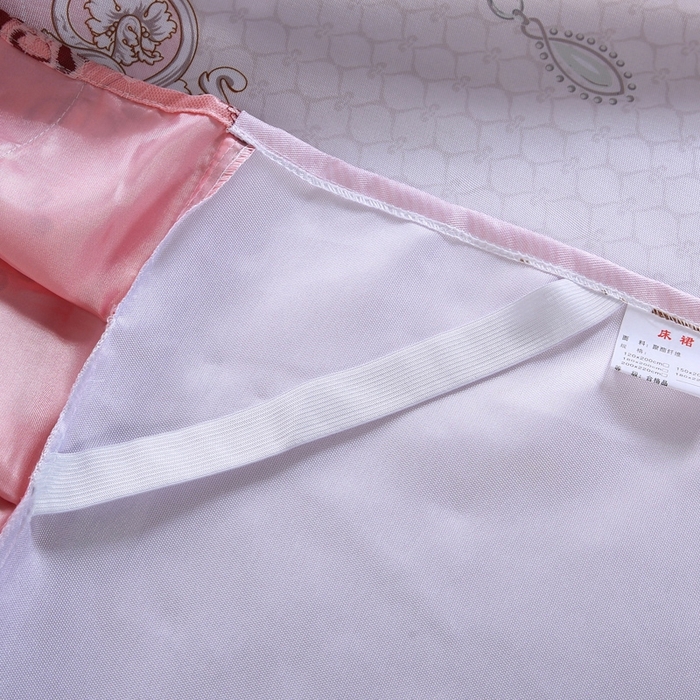 91家纺网 家纺一手货源 找家纺 情恒家纺2025新款床裙款冰丝布艺软凉席三件套 水颜墨香-玉