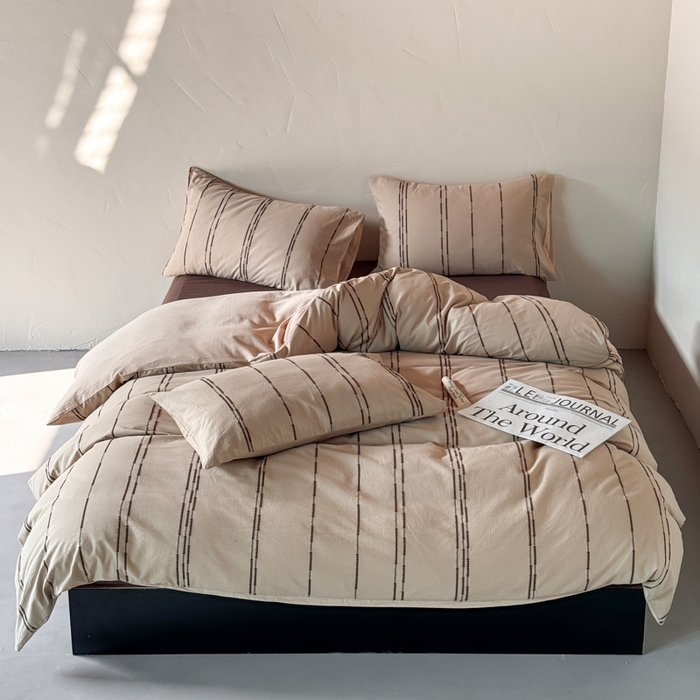 91家纺网 家纺一手货源 找家纺 （总）山舍家居 2025新款全棉纯棉色织提花四件套-弗洛伦萨的落日