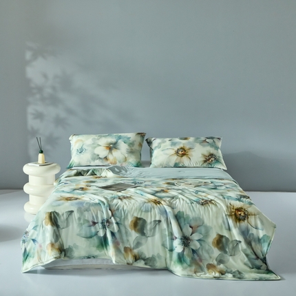 2025春夏新款100%双面锦纶美式印花夏被凉感空调被 韵染