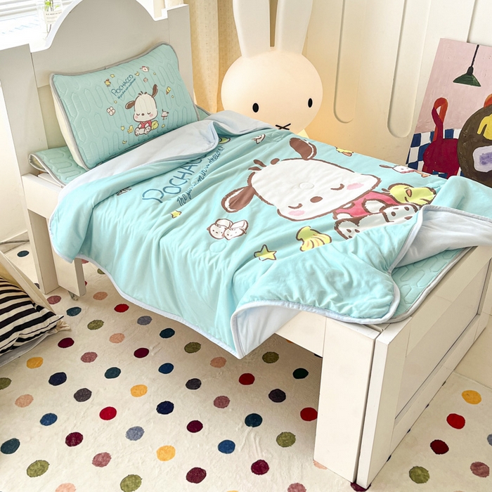 91家纺网 家纺一手货源 找家纺 花满路 2025新款儿童针织棉夏被 卡帕狗