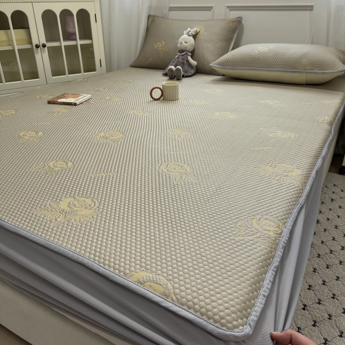 91家纺网 家纺一手货源 找家纺 金爱家 2025新款430克中分子豆豆席凉席席子 豆豆席-玫瑰香槟