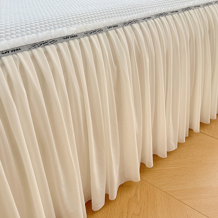 91家纺网 家纺一手货源 找家纺 梦舒羽 2025春夏新款冰豆豆凉席席子-床裙款 凉豆豆-小熊蓝