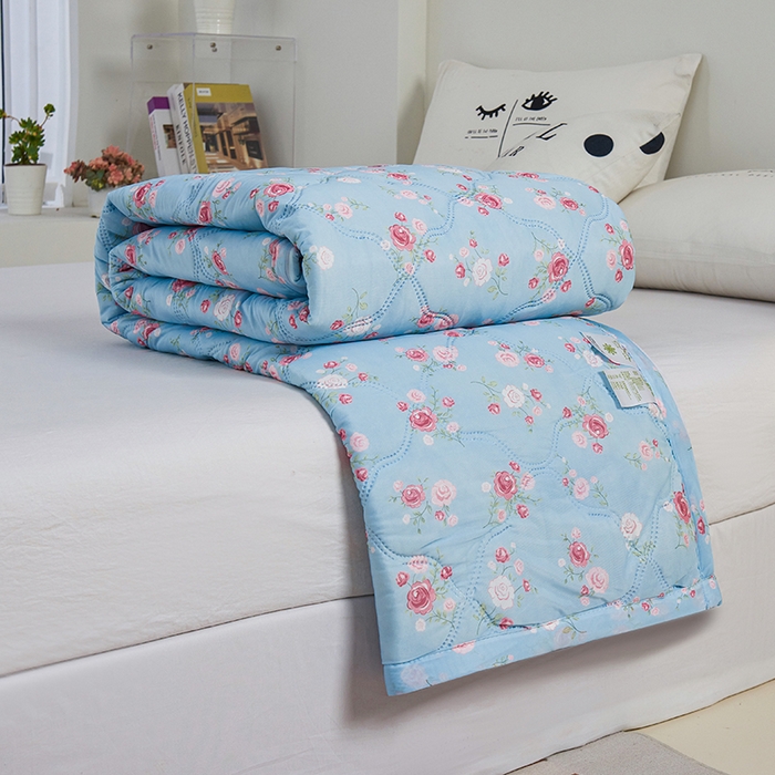 91家纺网 家纺一手货源 找家纺 被多多被业 2025新款凉感丝印花夏被夏凉被空调被 浪漫玫瑰