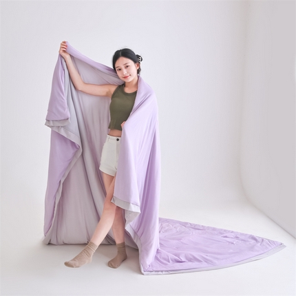 默忆 2025新款锦氨纯色双拼凉感丝夏被豆豆夏凉被空调被豆豆被 香芋紫