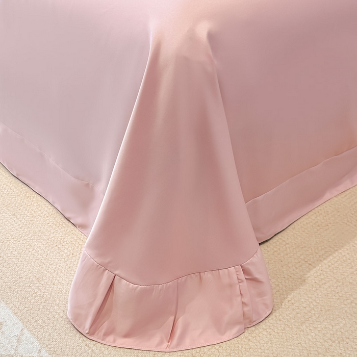 91家纺网 家纺一手货源 找家纺 富米莱 2025新款韩版水洗真丝冰丝刺绣夏被夏凉被空调被床盖四件套 吉祥公主-浅豆沙