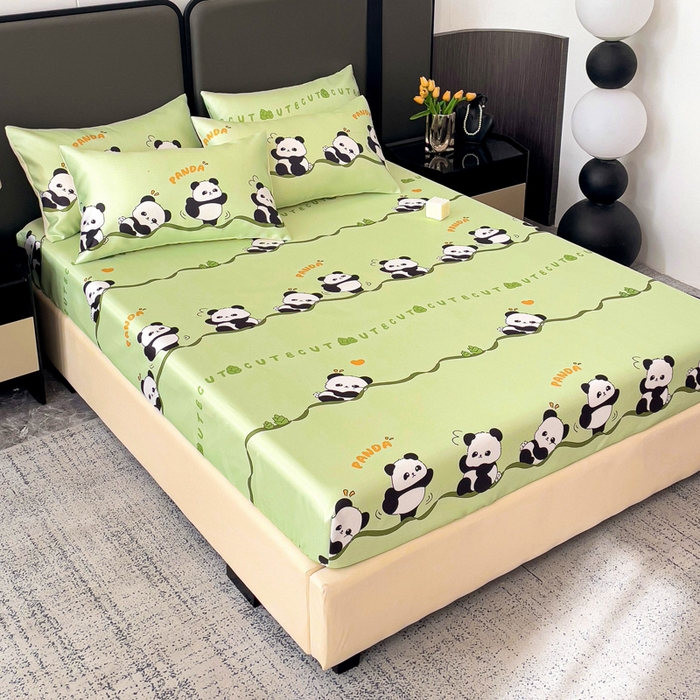 91家纺网 家纺一手货源 找家纺 纽缦家纺 2025新款印花冰丝床笠 萌宝