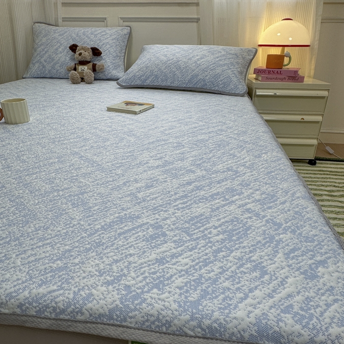 91家纺网 家纺一手货源 找家纺 金爱家 2025新款430克中分子豆豆席凉席席子 豆豆席-流金岁月蓝