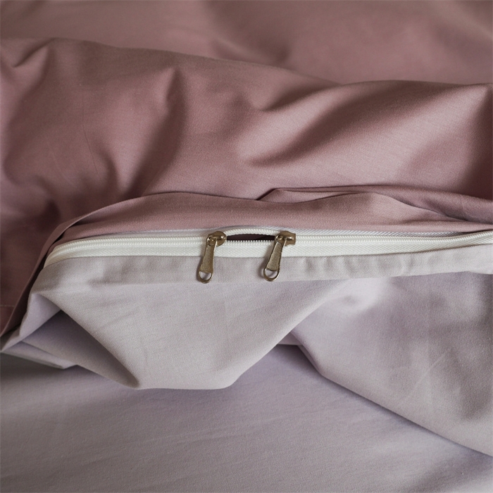 91家纺网 家纺一手货源 找家纺 启程2025新款全棉纯色双拼无印风四件套 香芋紫+水晶紫