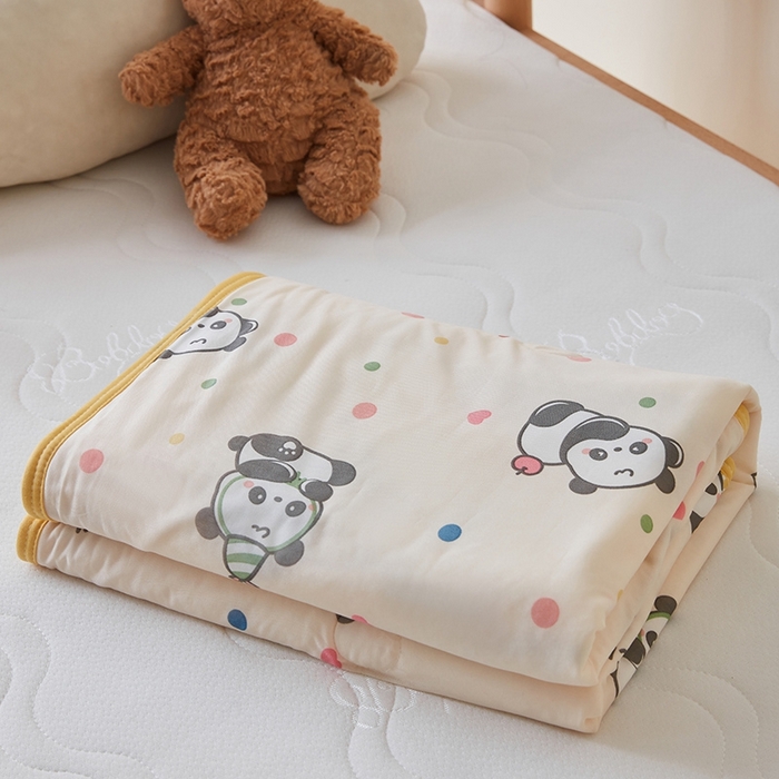 91家纺网 家纺一手货源 找家纺 嗨生活2025年儿童夏被 幼儿园夏被 凉感丝夏被 熊猫仔仔