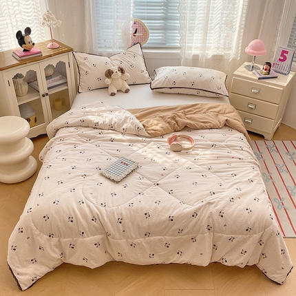 91家纺网 家纺一手货源 找家纺 （总）优承佳生活馆 2025新款云感双层纱浪漫小花边抗菌夏被子被芯