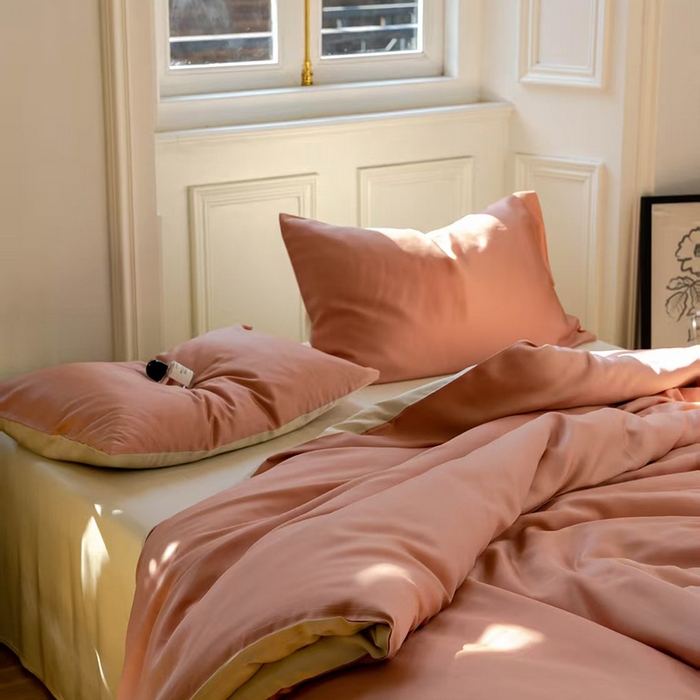 91家纺网 家纺一手货源 找家纺 未来家居 2025新款60S兰精天丝纯色四件套 芝芝淘淘-极地白