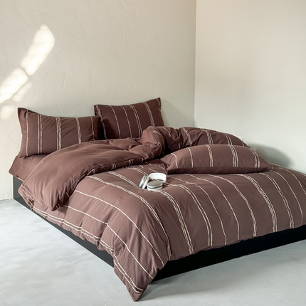 山舍家居 2025新款全棉纯棉色织提花四件套-弗洛伦萨的落日 弗洛伦萨的落日-拿铁